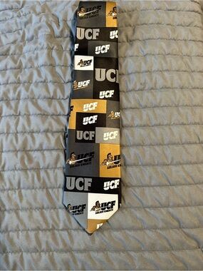 Ralph Marlin UCF Checkerboard Tie in Black, Gold, Gray, White